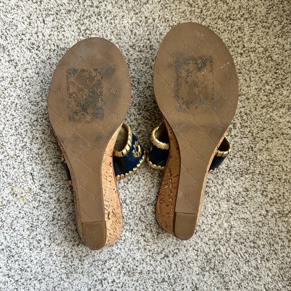 Navy Blue Jack Rogers 2 Inch Wedge Sandals Size 6.5 - Picture 7 of 7